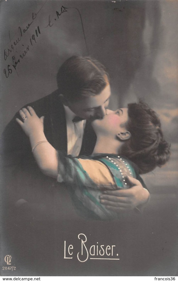 Série De 6 CPA : Le Baiser - Couple Amoureux - 1911 - Amour Passion Tendresse Romantisme French Kiss Love Lot - Coppie