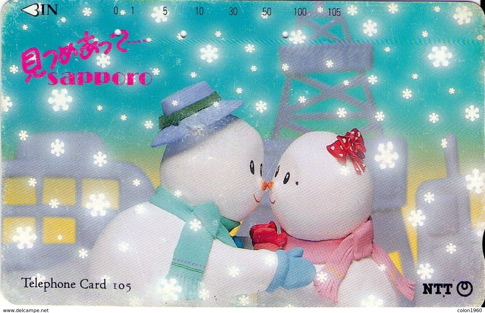 JAPON. "Discover Sapporo" (Snowman Couple). 01/1993. JP-431-090 B. (121) - Japan