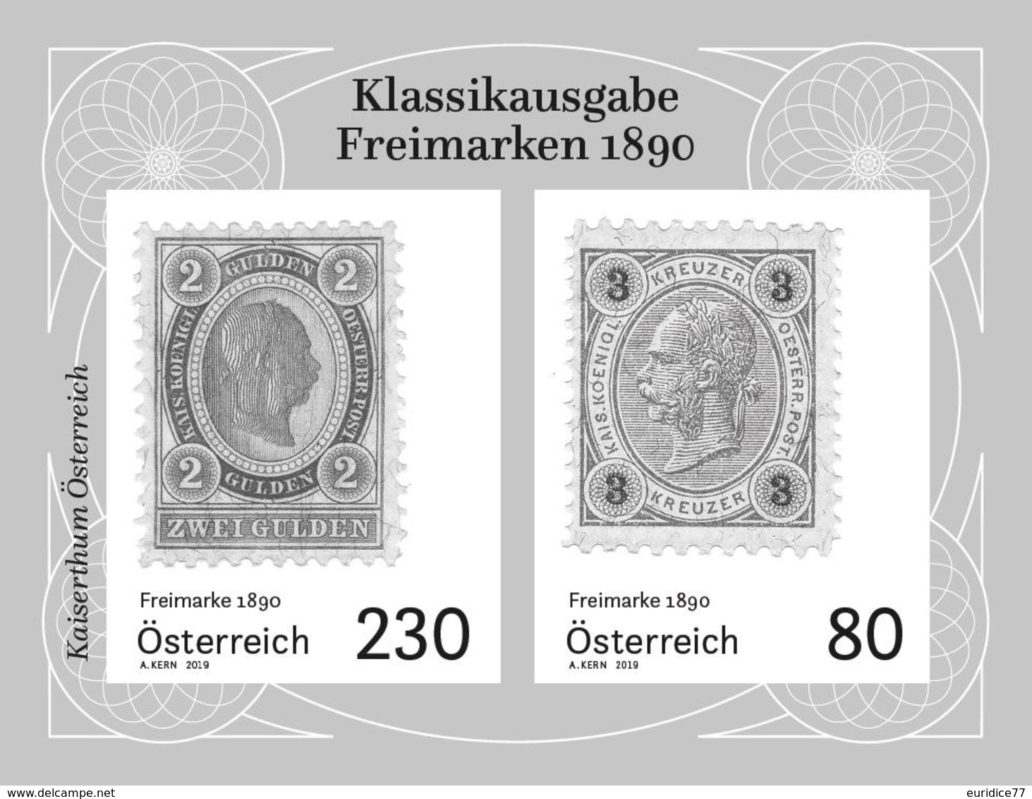 Austria 2019 - Freimarken 1890 Black Print Mnh** - Proeven & Herdruk