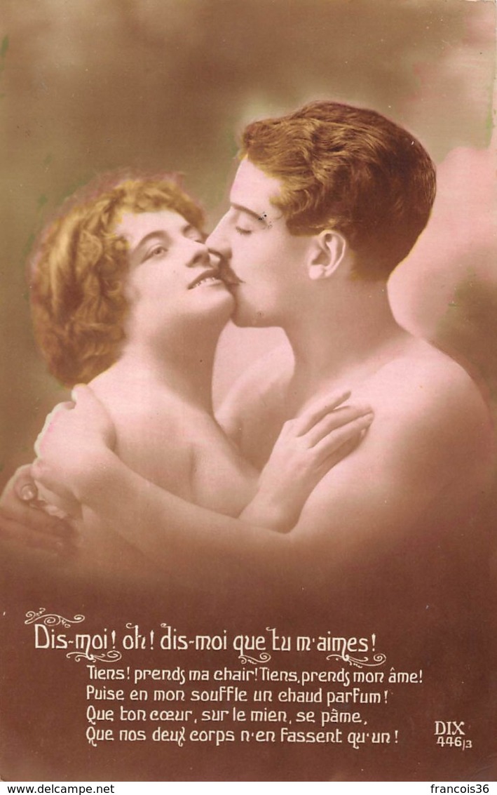 Série De 2 CPA : Dis Moi Que Tu M'aimes - Baiser Couple Amoureux Nu Amour Passion Tendresse Romantisme Nude érotique - Coppie