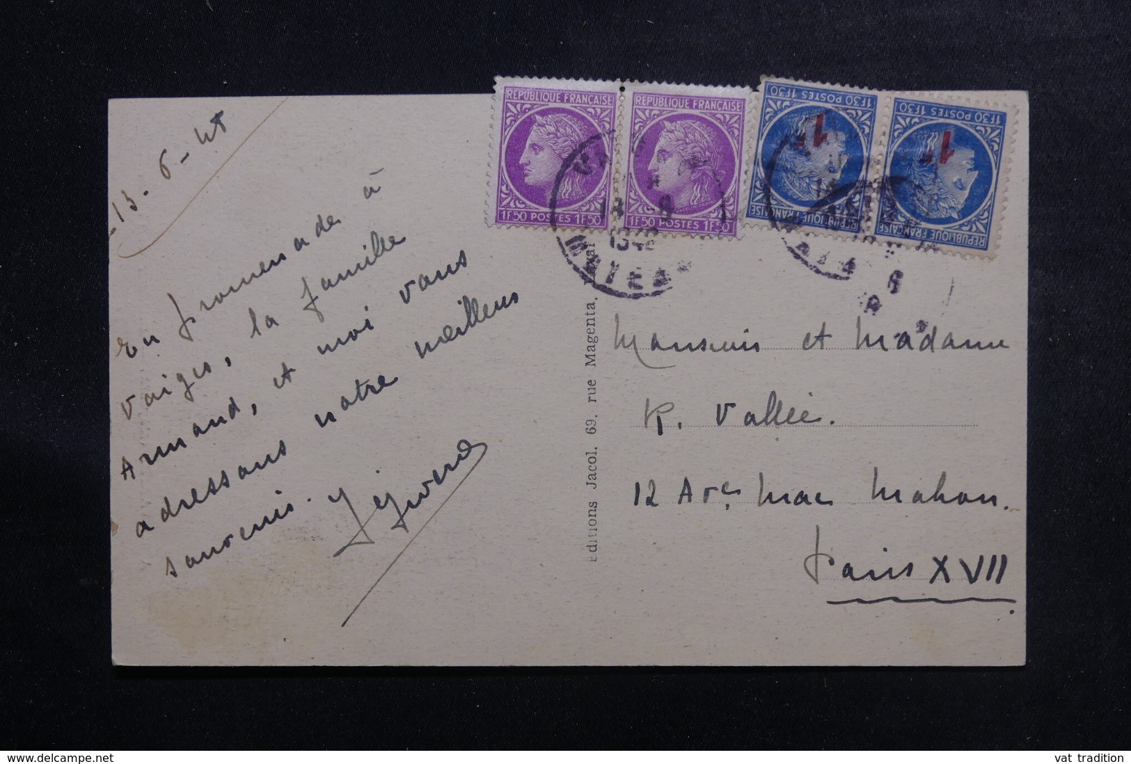 FRANCE - Affranchissement De Vaiges Sur Carte Postale En 1948 Pour Paris- L 46905 - 1921-1960: Période Moderne