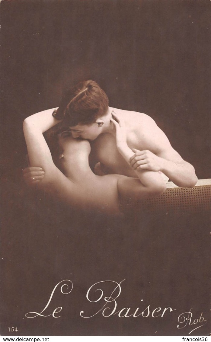 Série Lot De 7 CPA : Le Baiser - Couple Amoureux Nu  - Amour Passion Tendresse Romantisme Nude érotique French Kiss Love - Coppie