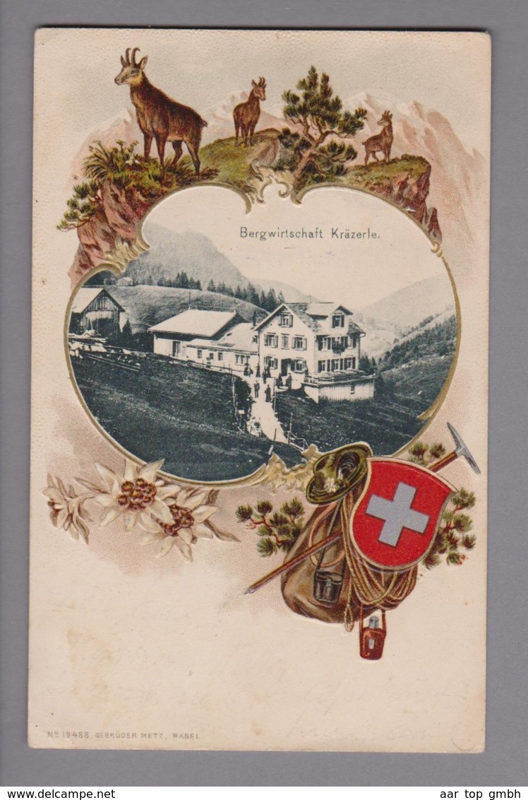 AK CH AR Urnäsch Bergwirtschaft Kräzerle 1902-07-14 Litho/Foto Gebr. Metz - Urnäsch