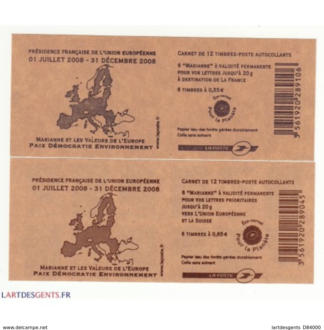 FRANCE - 2 CARNETS A COMPOSITION VARIABLE TIMBRES AUTOADHESIFS - 2008 - NEUF - Autres & Non Classés