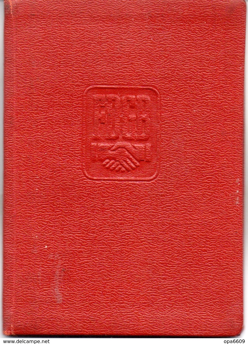 (Kart-ZD) DDR MITGLIEDSBUCH "FDGB - Freier Deutscher Gewerkschaftsbund" Ausgest. Görlitz 20.1.1955 Bis 1960 - Historische Dokumente