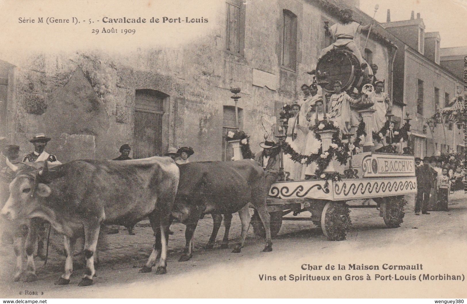 56 PORT-LOUIS      Char De La Maison Cormault   Vins Et Spiritueux à Port Louis   SUPER PLAN 1909  RARE   "Rosa" - Port Louis