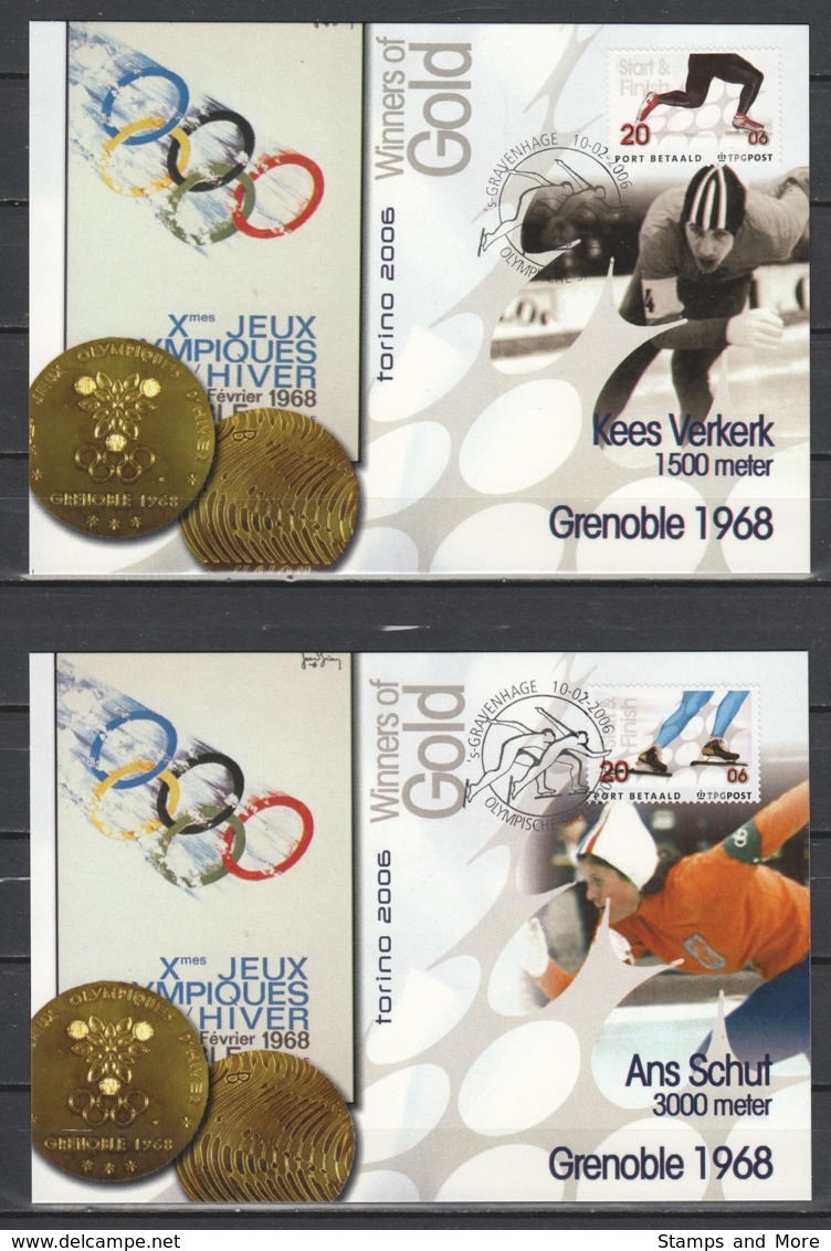 Netherlands 2006 Winter Olympics Ice Skating Limited Edition Set Of Stamps And Cards - Sonstige & Ohne Zuordnung