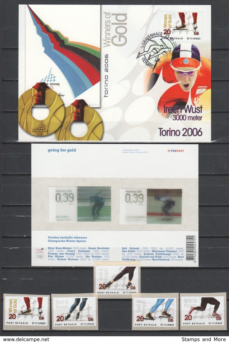 Netherlands 2006 Winter Olympics Ice Skating limited edition set of stamps and cards