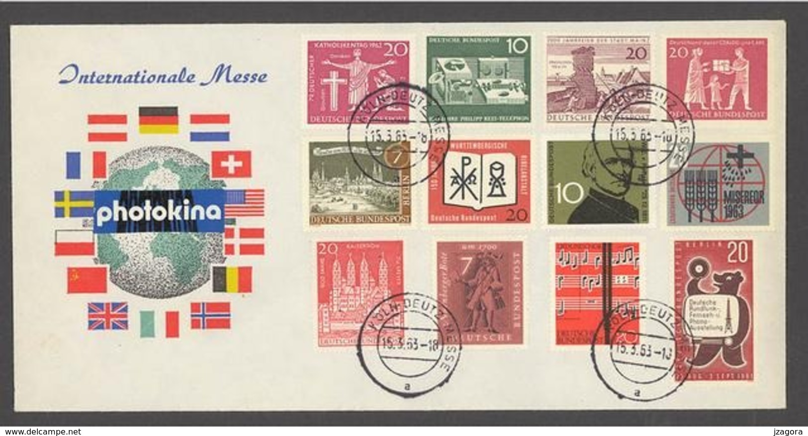 BRD GERMANY 1963 PHOTOKINA KÖLN DEUTZ MESSE EXPOSICIÓN EXPOSITION FAIR EXHIBITION COMMEMORATIVE COVER FLAGS FLAGGEN - Sonstige & Ohne Zuordnung