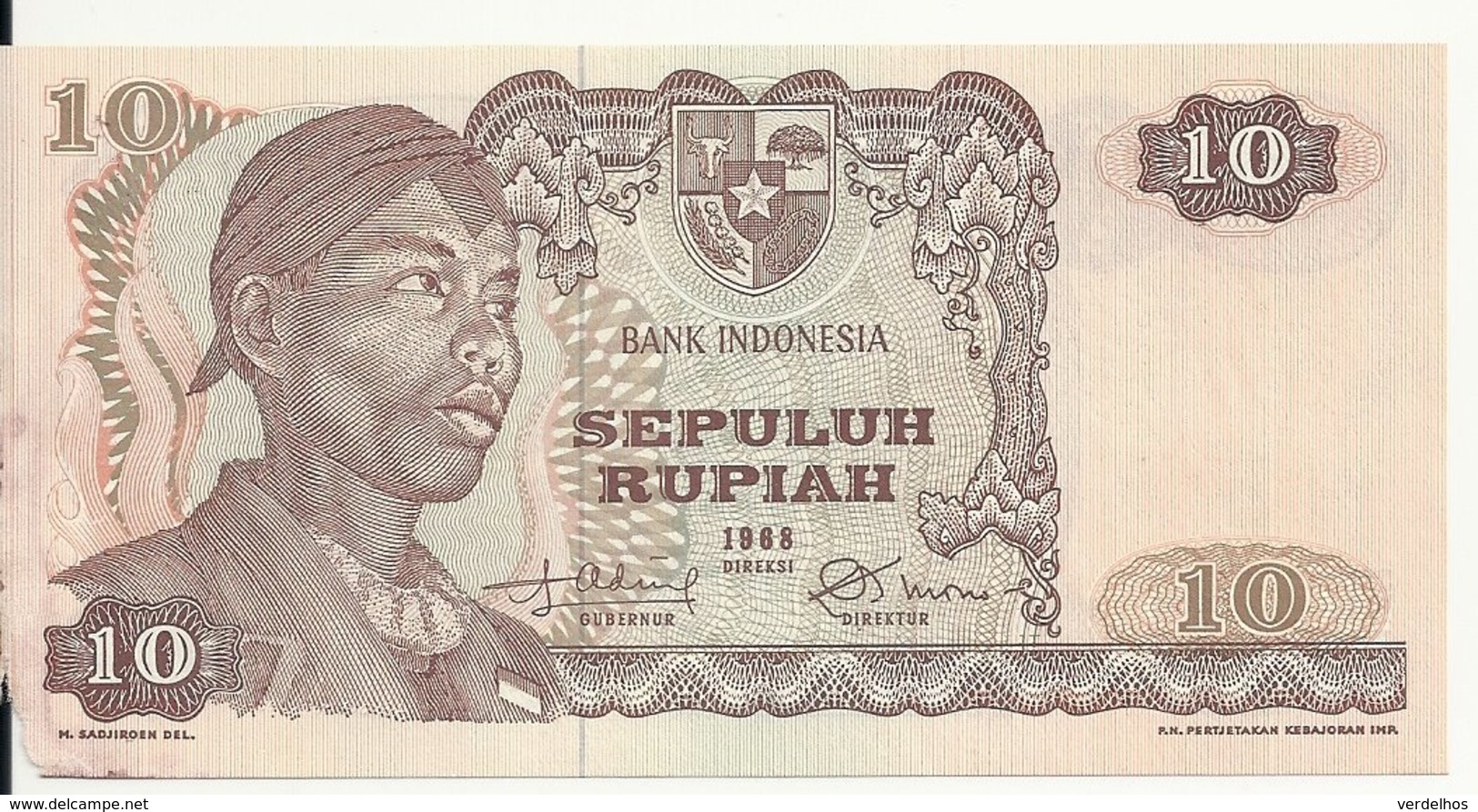 INDONESIE 10 RUPIAH 1968 VG P 105 - Indonesia