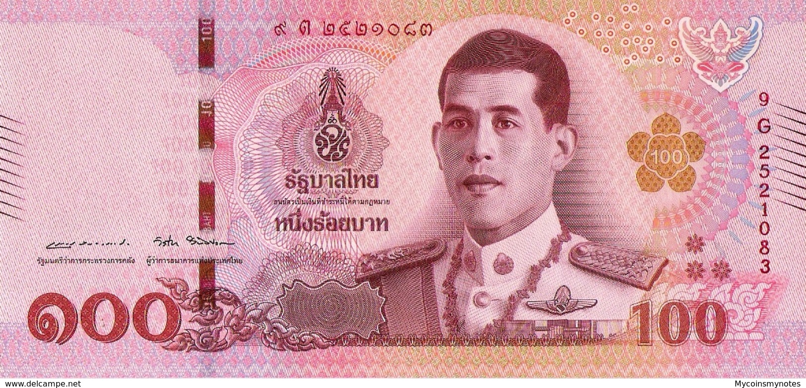 THAILAND COMMEMORATIVE 100 BAHT 2018 P137, KING RAMA V & KING RAMA VI, UNC - Thaïlande