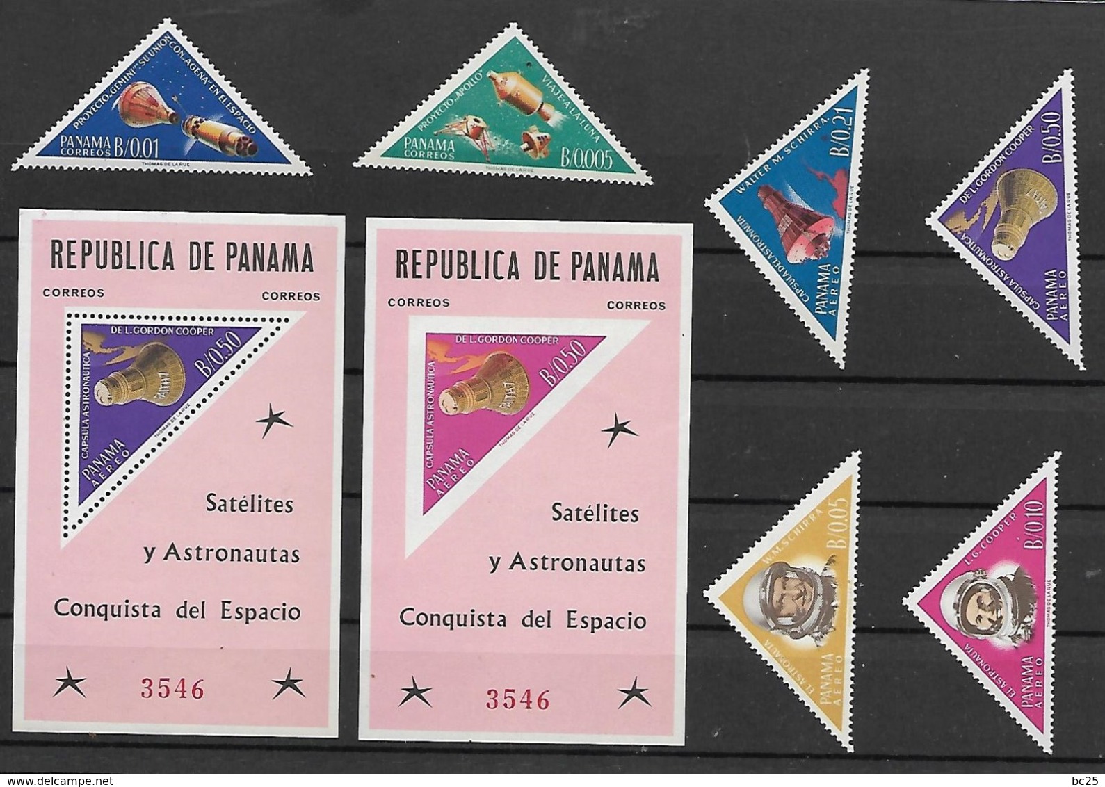 PANAMA - ESPACE- APOLLO- GEMINI -COOPER- MERCURY-8 SUPERBES NEUFS * DONT 2 BLOCS AVEC 1 NON DENTELE- FARFAITS -1964 - America Del Nord