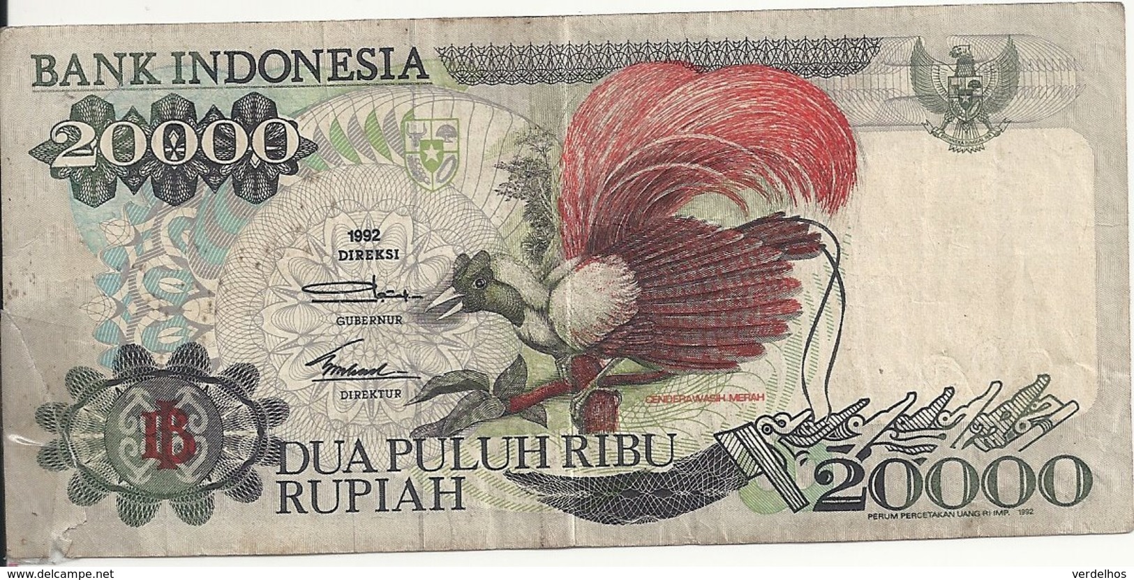 INDONESIE 20000 RUPIAH 1992 VG P 132 A - Indonesia