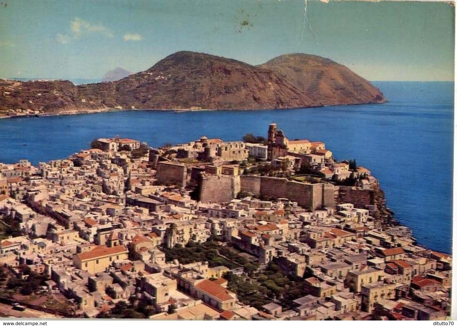 Eolie - Isola Di Lipari - Il Castello E Scorcio Panoramico - Formato Grande Viaggiata – E 14 - Messina