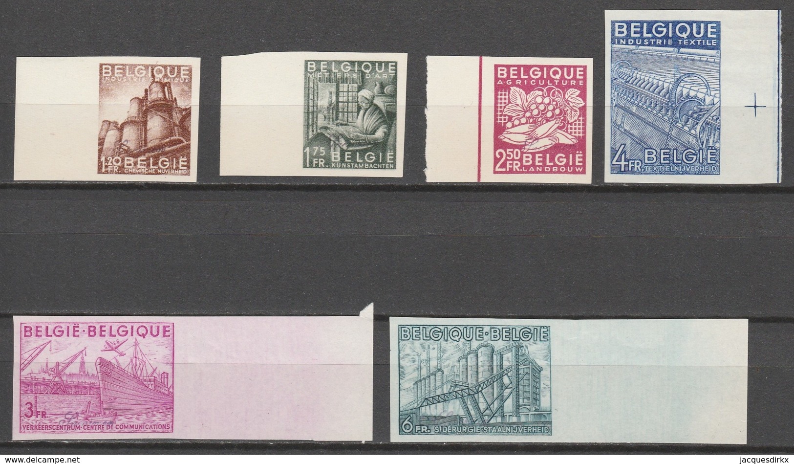 Belgie     .      OBP    .   767/772     Ongetand     .    (*)     . Geen  Gom  .   /   .  Pas De Gomme - Unused Stamps