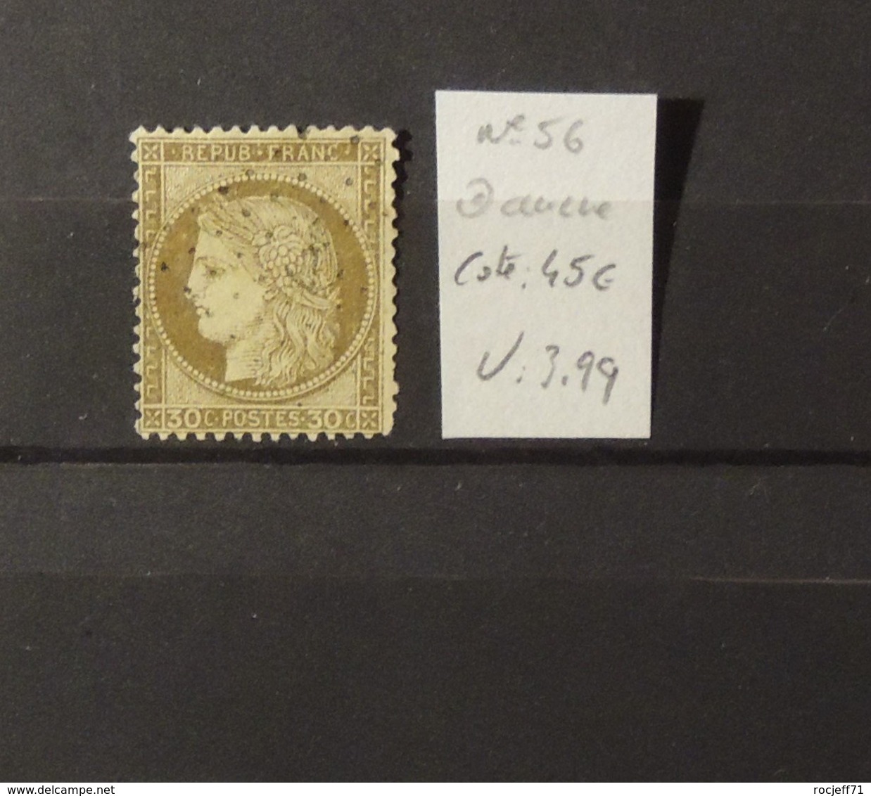 11 - 19 // France N°56 Avec Oblitératrion Ancre - Cote 45 Euros - 1871-1875 Cérès