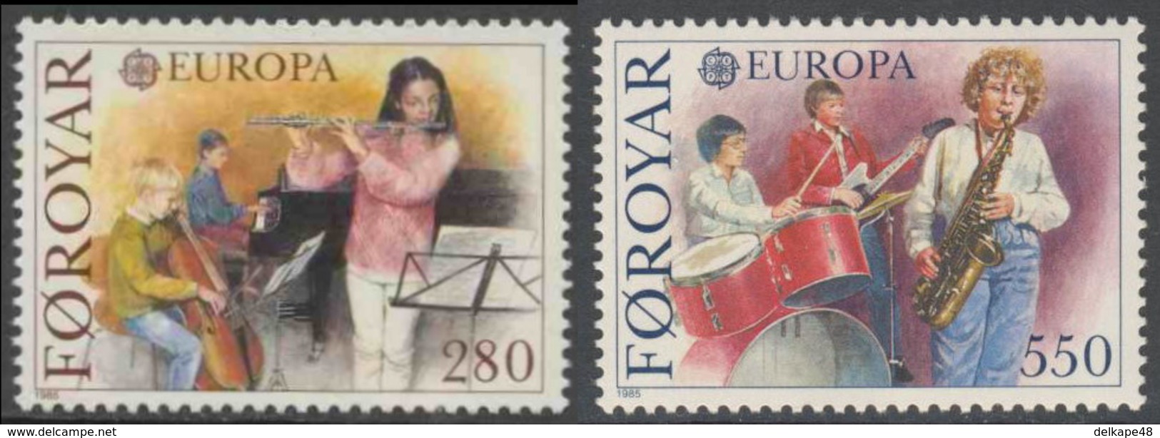 Faroër Faroe Islands 1985 Mi 116 /7   YT 110 /1 Sc 125 /6 SG 113 /4 ** Young People Playing Classical + Modern Music - Féroé (Iles)