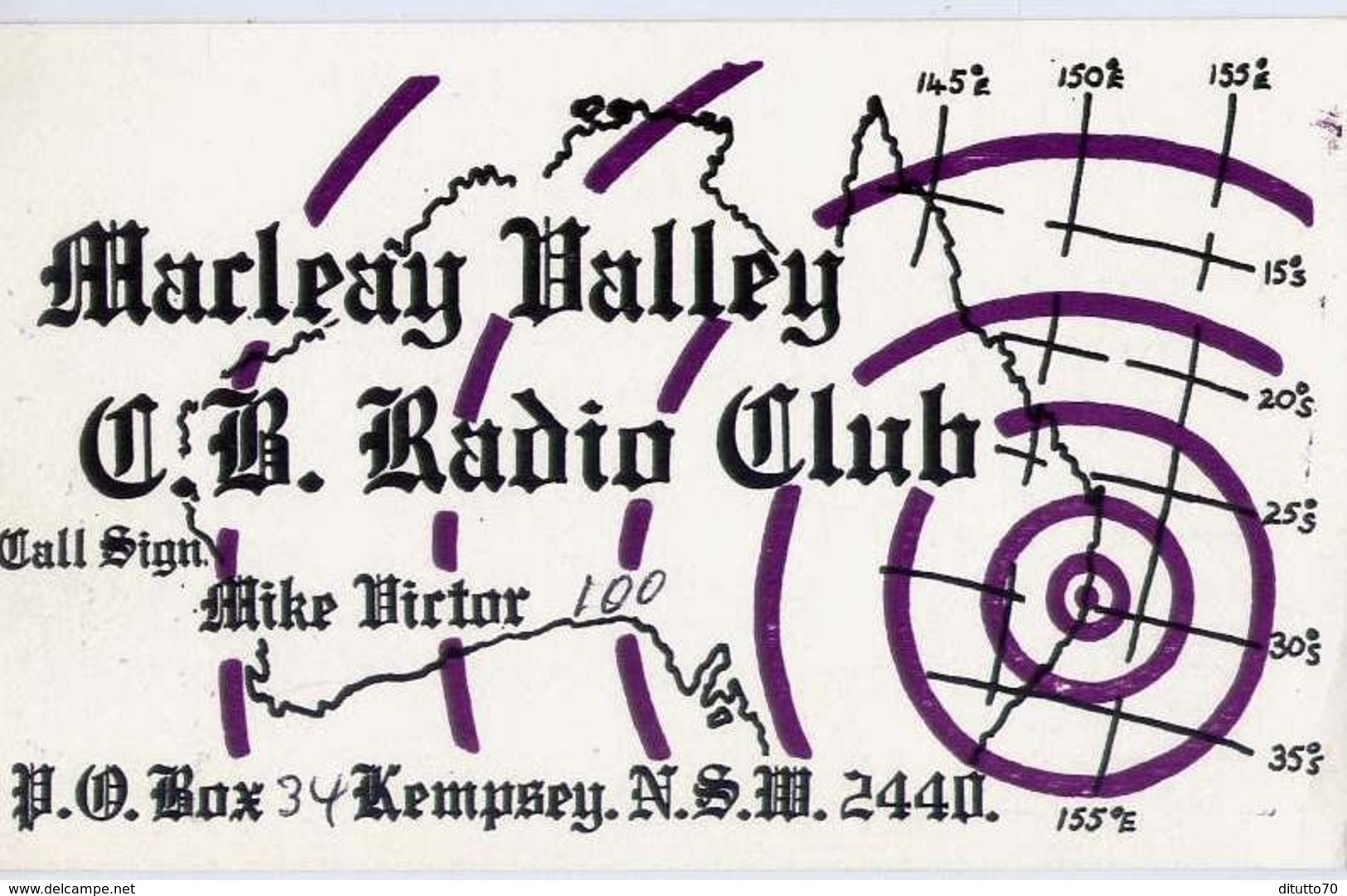 Marleay Dalley G.b. Radio Club - Kempsey N.s.m. -formato Piccolo Viaggiata – E 14 - Mondo