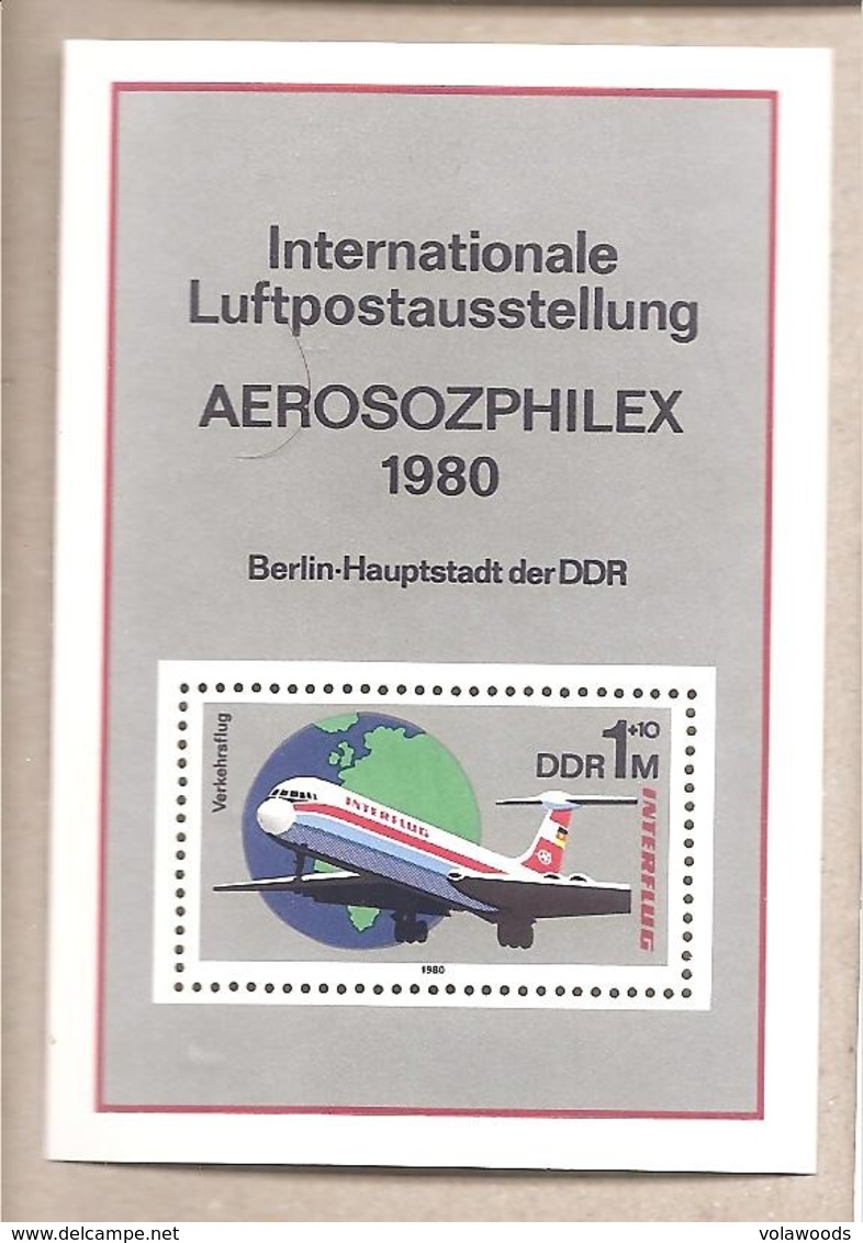 DDR - Foglietto Nuovo MNH Michel Block 59: Aviation - The 25th Anniversary Of Interflug Airlines - 1980 * G - Altri & Non Classificati