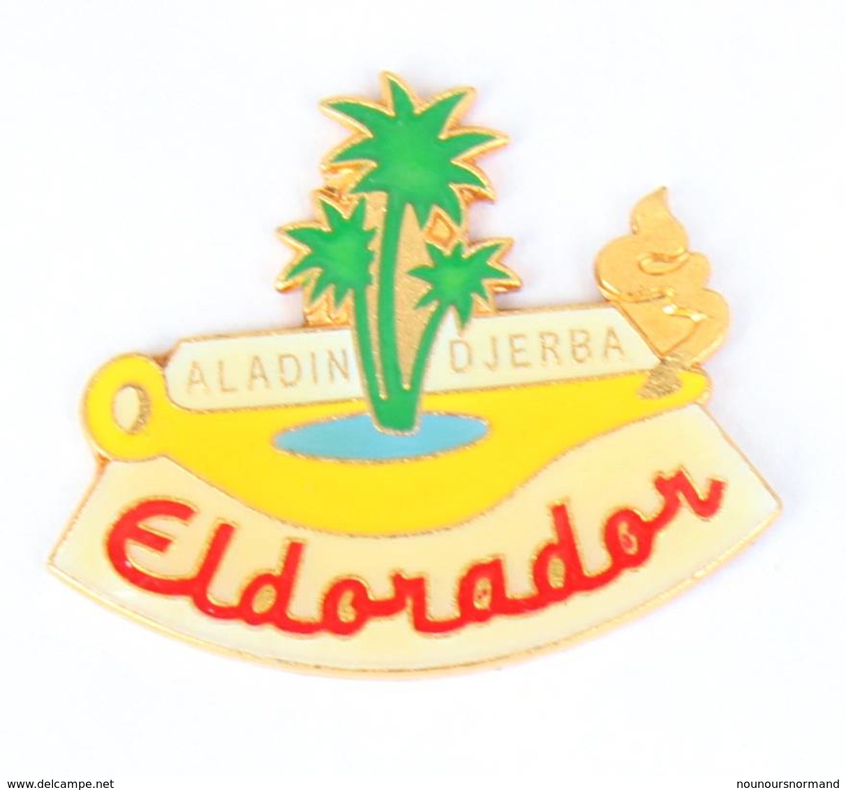 Pin's ELDORADOR - ALADIN - DJERBA ( Tunisie ) - Lampe Magique Et Palmiers - Prodimport - I776 - Andere & Zonder Classificatie