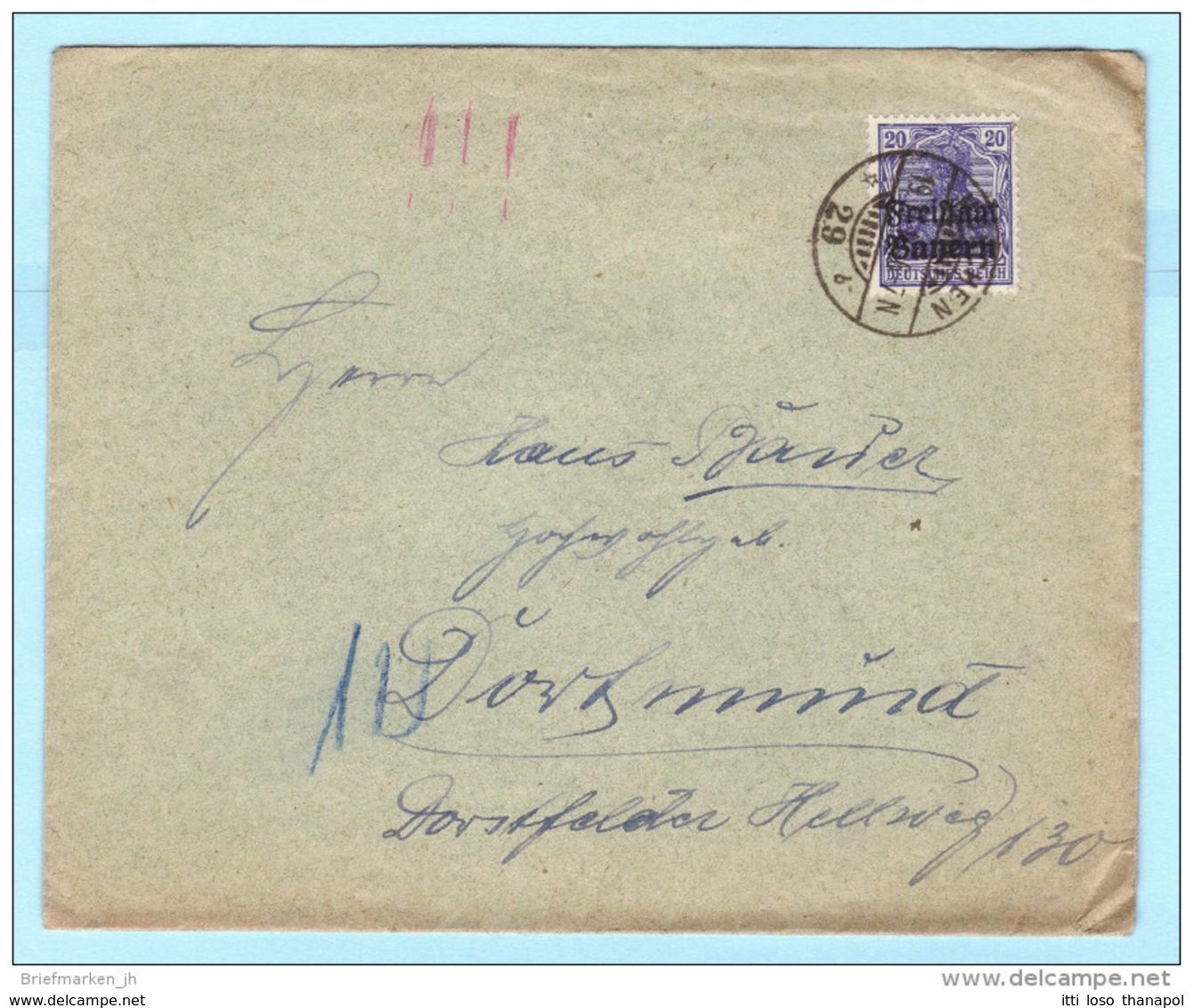 BAYERN - DEUTSCHES REICH Brief Cover - H. Plöst - Briefmarken - München - Dortmund ( 2 Scan)(32509) FFF - Sonstige & Ohne Zuordnung