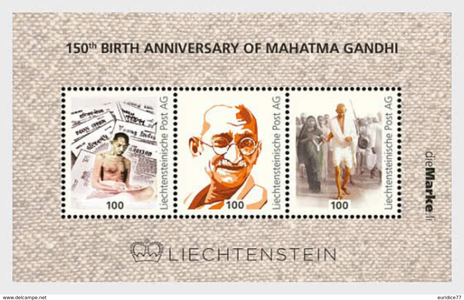 Liechtenstein 2019 - 150th Birth Anniversary Of Mahatma Gandhi - Miniature Sheet - Unused Stamps