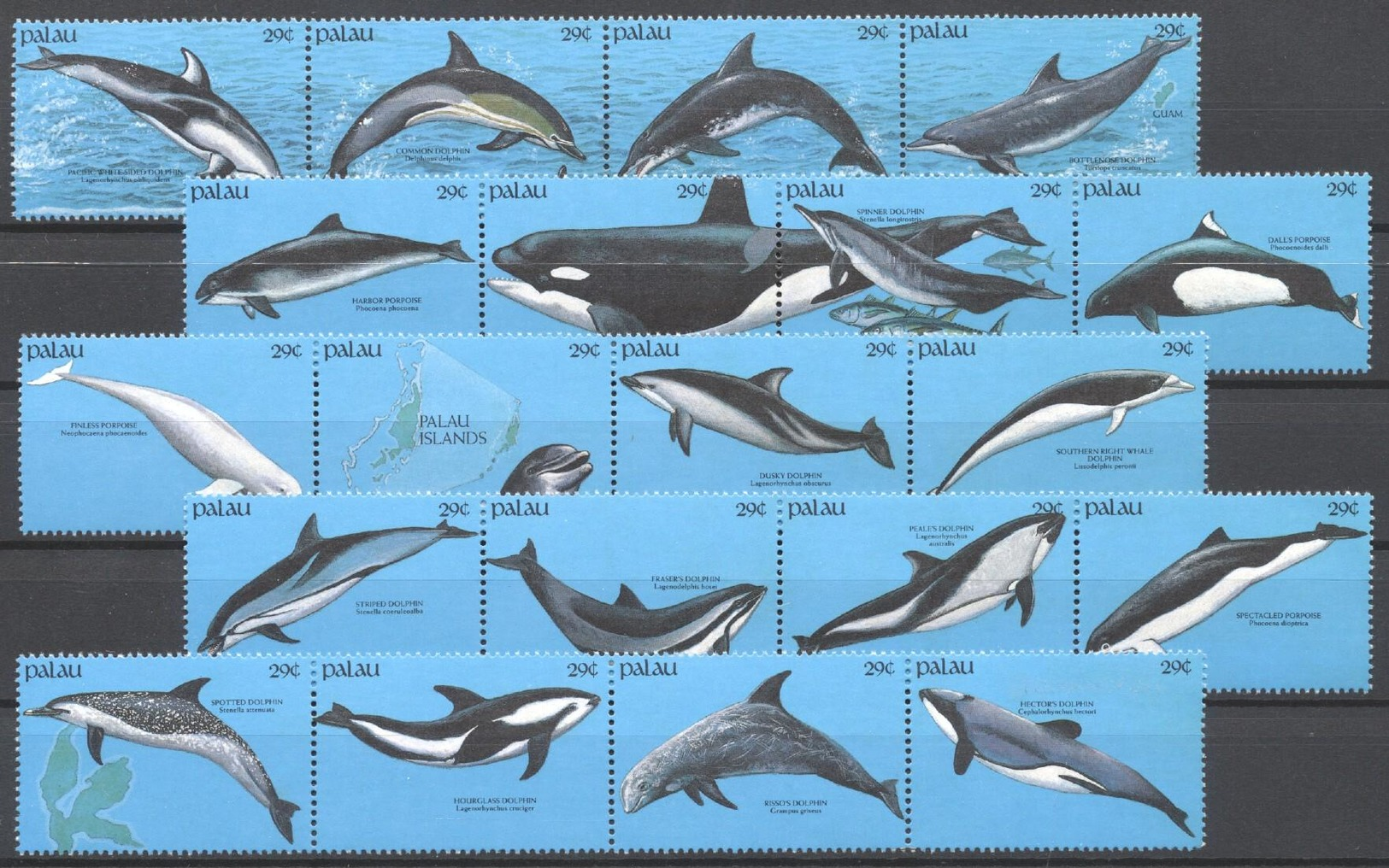 Palau 1991 - MNH - Dolphin, Whale (251631) - Meereswelt