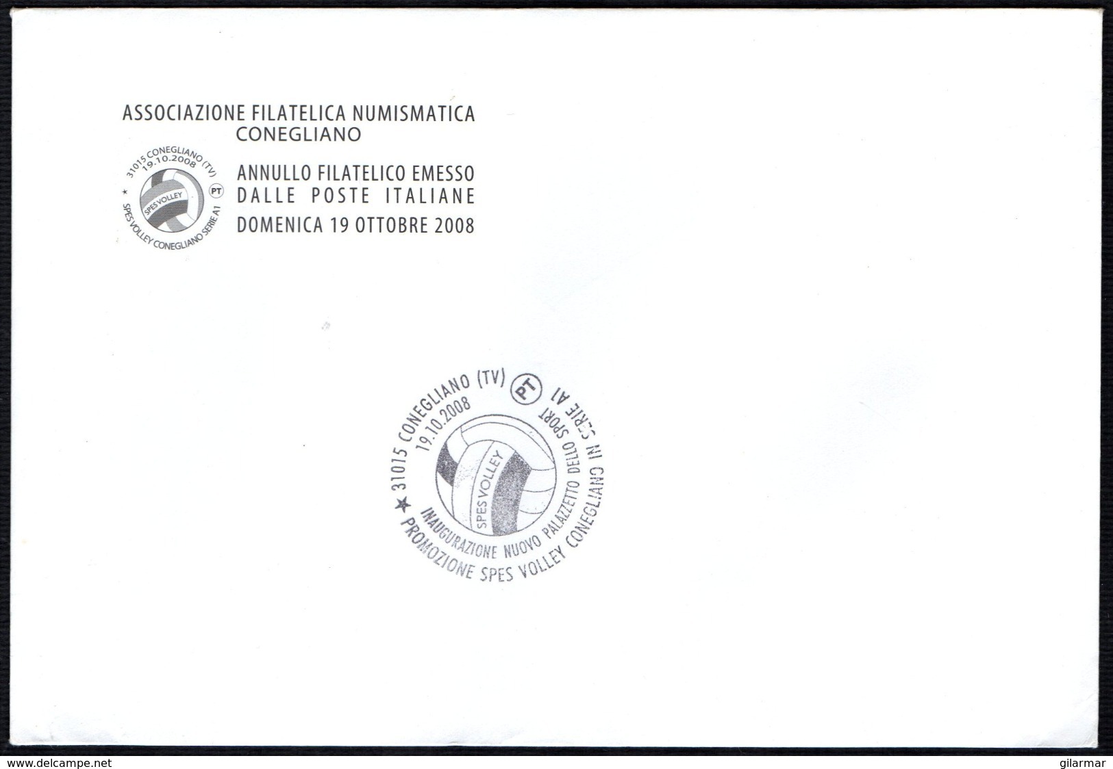 VOLLEYBALL - ITALIA CONEGLIANO (TV) 2008 - PROMOZIONE SPES VOLLEY IN SERIE A1 - BUSTA CON 3 C.U. - 7 IMMAGINI - Pallavolo