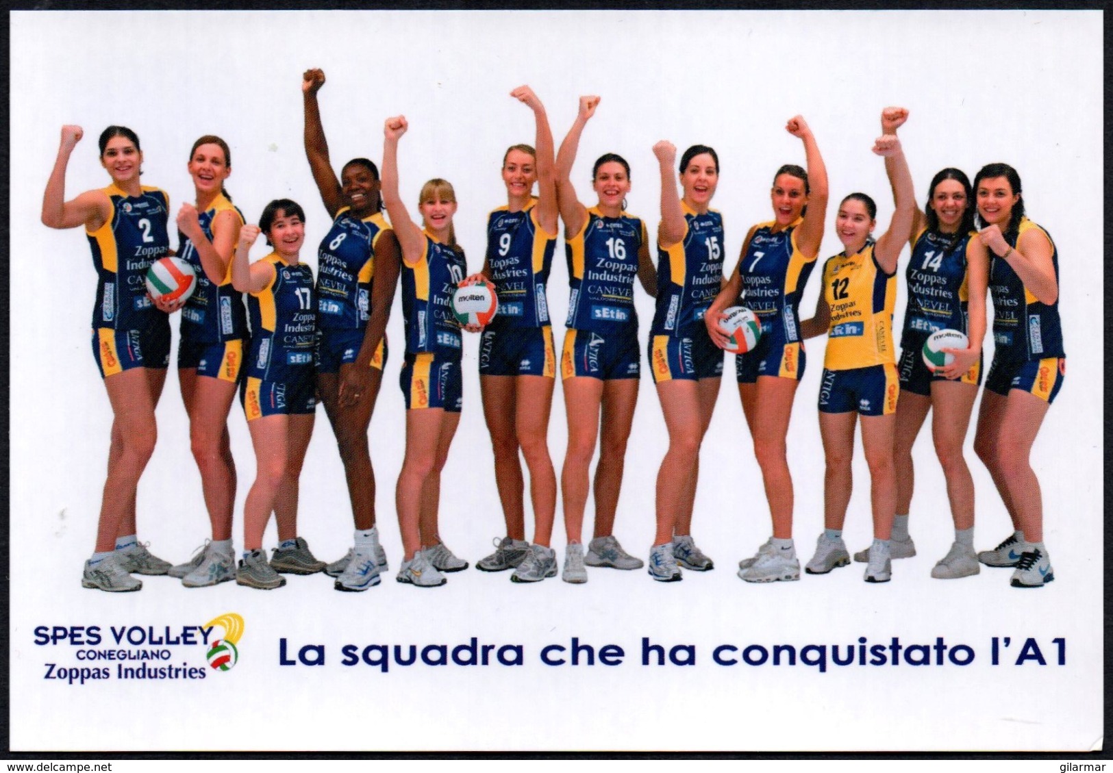 VOLLEYBALL - ITALIA CONEGLIANO (TV) 2008 - PROMOZIONE SPES VOLLEY IN SERIE A1 - BUSTA CON 3 C.U. - 7 IMMAGINI - Volleyball