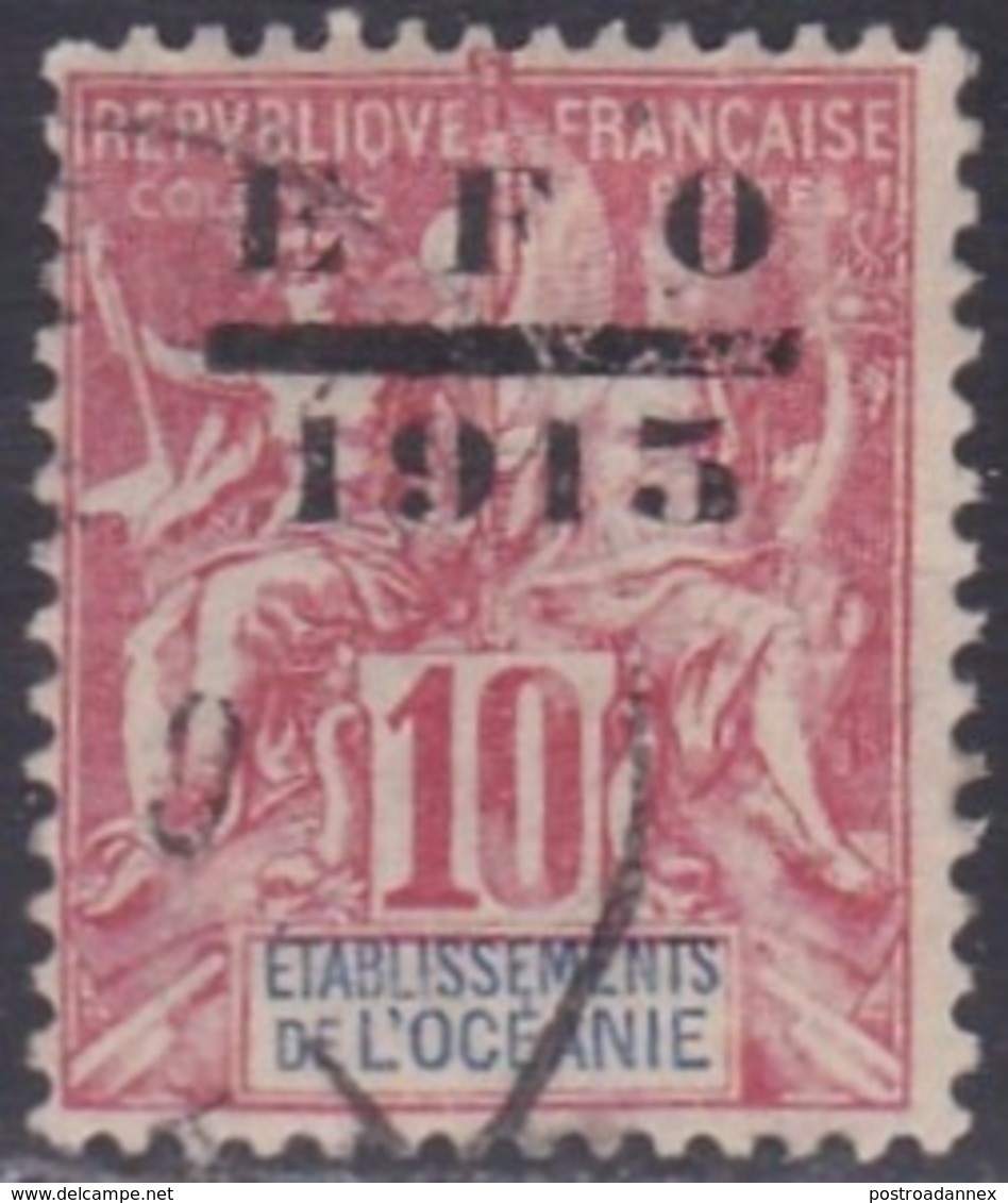 French Oceania, Scott #55, Used, Navigation And Commerce Surcharged, Issued 1915 - Used Stamps