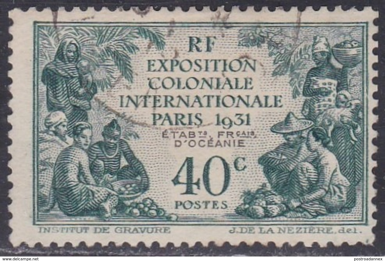 French Oceania, Scott #76, Used, Colonial Exposition, Issued 1931 - Oblitérés