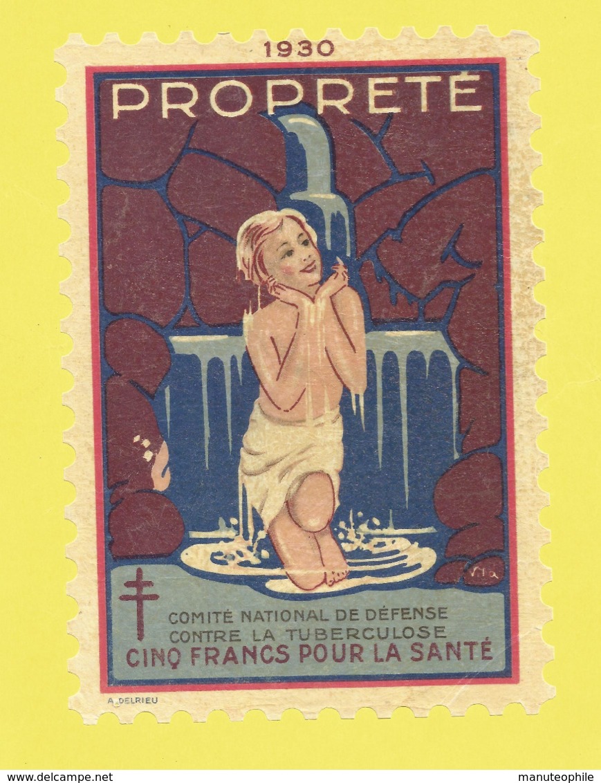 Timbre Antituberculeux Grand Format Dit Tub-Auto à 5 Francs 10.8 X 11.8 Propreté 5 Francs Pour La Santé - Antituberculeux