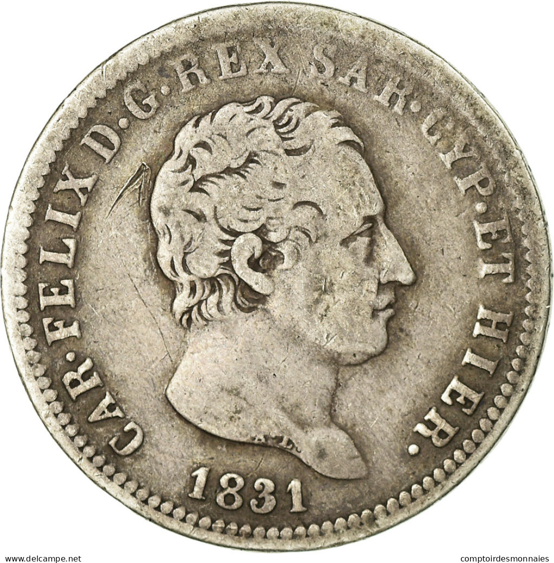 Monnaie, États Italiens, SARDINIA, Carlo Felice, 2 Lire, 1831, Genoa, TB - Piemonte-Sardinië- Italiaanse Savoie