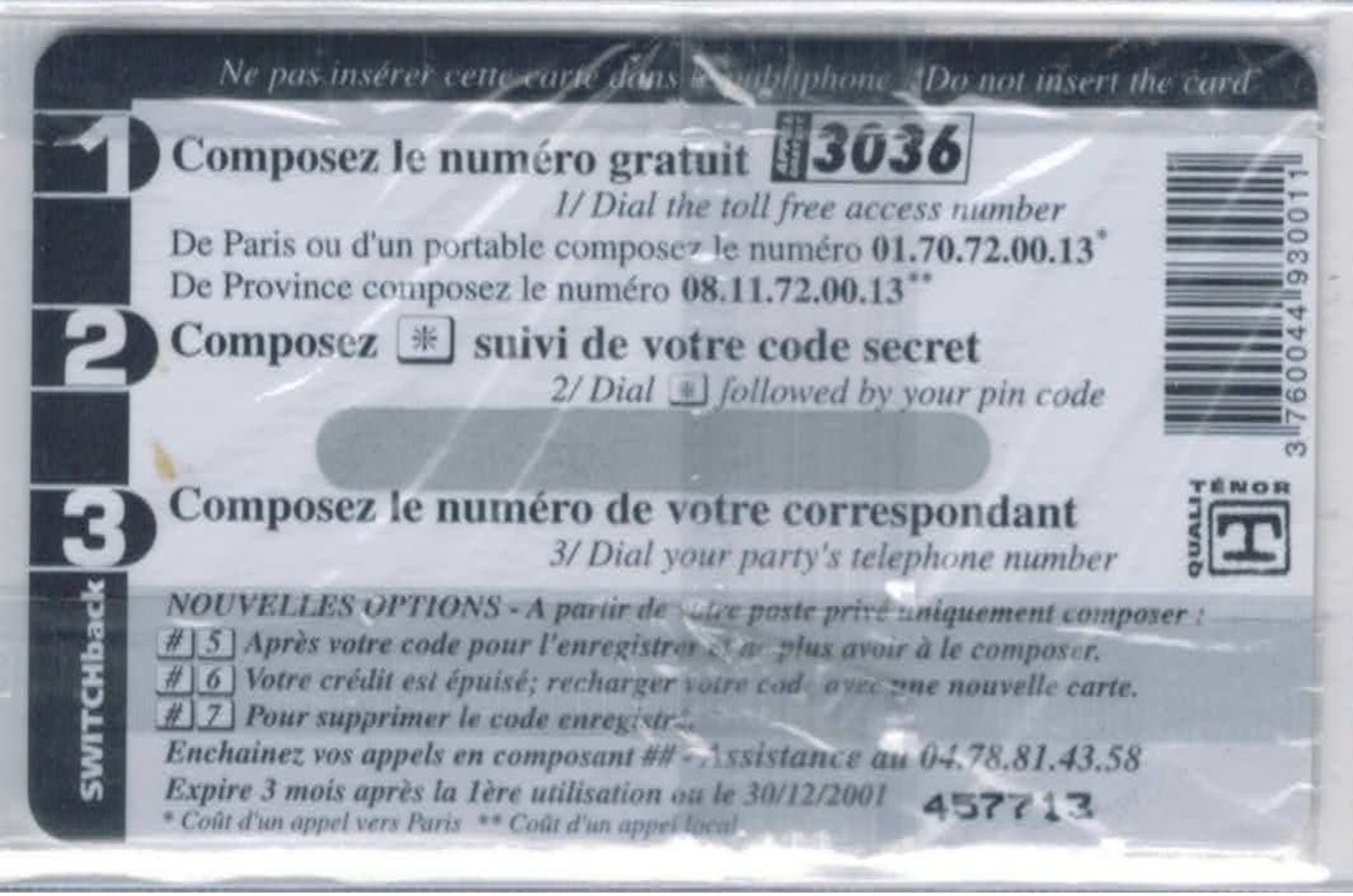 TOP COLLECTION  - Carte Prépayée Française - NSB - Voir Scans - Other & Unclassified