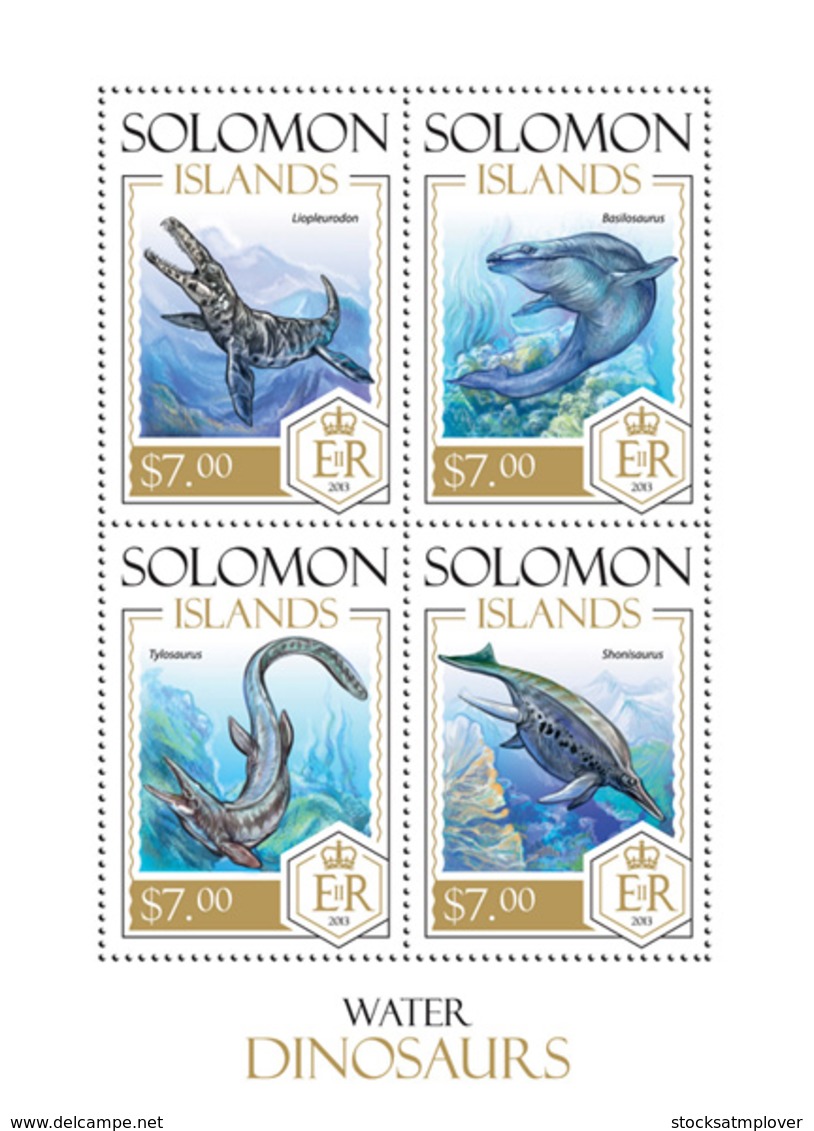 Solomon Islands  2013 Water  Dinosaurs - Solomon Islands (1978-...)