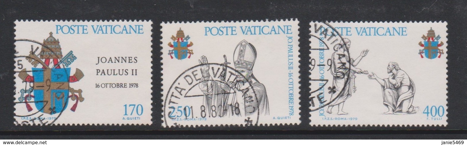 Vatican City S 661-63 1979 Inauguration Of Pontificate Of Pope John Paul II.used - Used Stamps