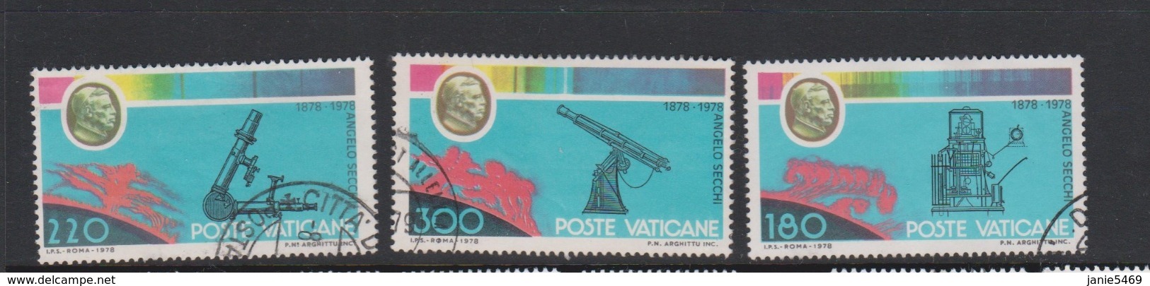 Vatican City S 668-70 1979 Centenary Death Angelo Secchi.mint Used - Used Stamps