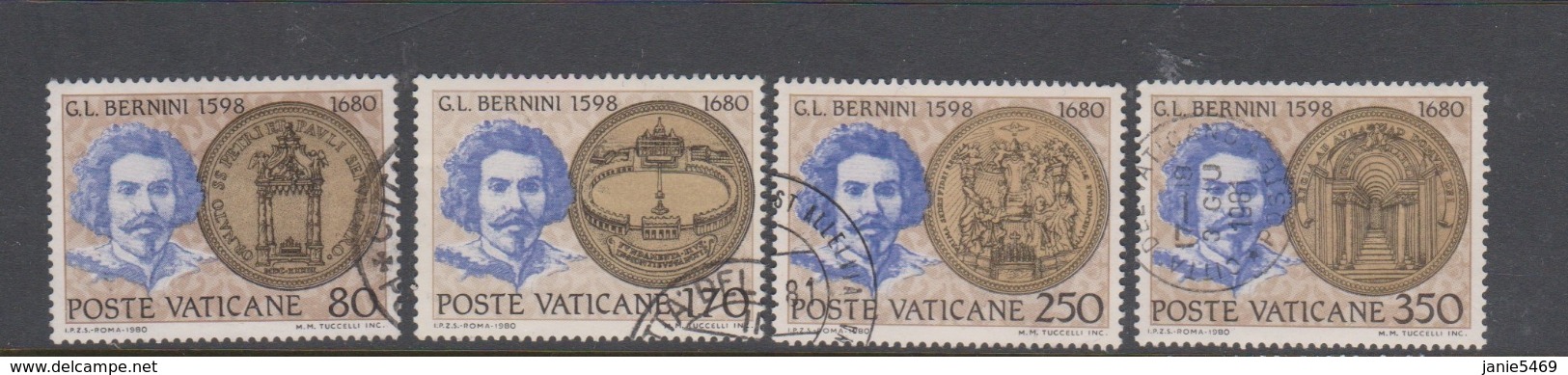 Vatican City S 689-92 1980 300th Anniversary Death Of Lorenzo Bernini.used - Used Stamps