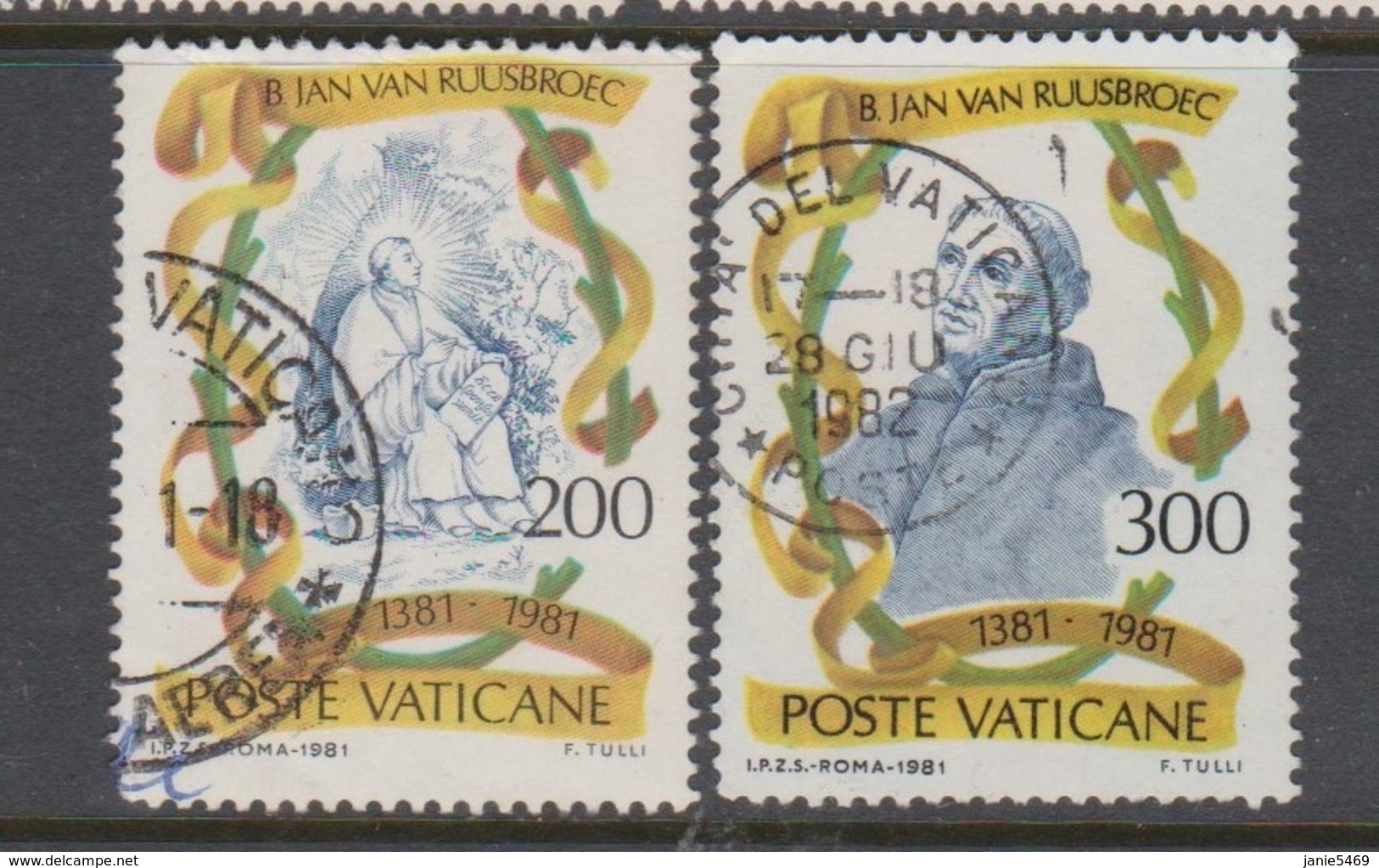 Vatican City S 707-08 1981 6th Centenary Death Of Ruusbroec.used - Used Stamps