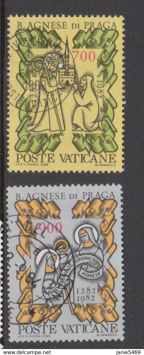 Vatican City S 721-22 1982 700th Death Anniversary Of St Agnes Of Prague.used - Usados