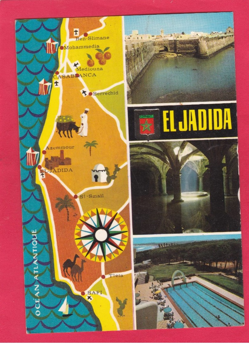 Modern Multi View Post Card Of El Jadida, Casablanca, Morocco,A23. - Casablanca