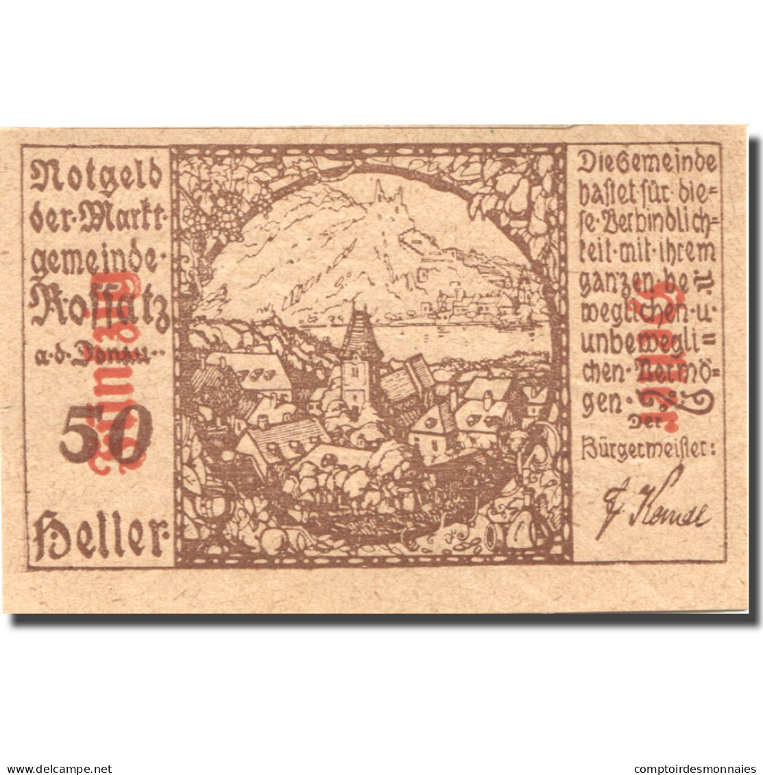 Billet, Autriche, Koffatz In Der Wachau, 50Heller Village, 1920 SPL Mehl:FS 848a - Austria