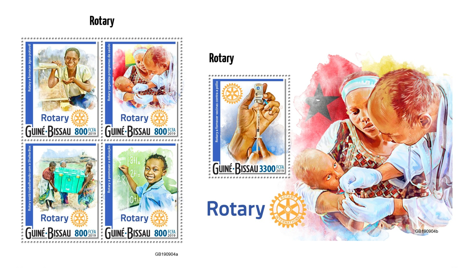 Guinea Bissau 2019 Rotary Internation Polio Drops Medicine MS+S/S GB190904 - Other & Unclassified