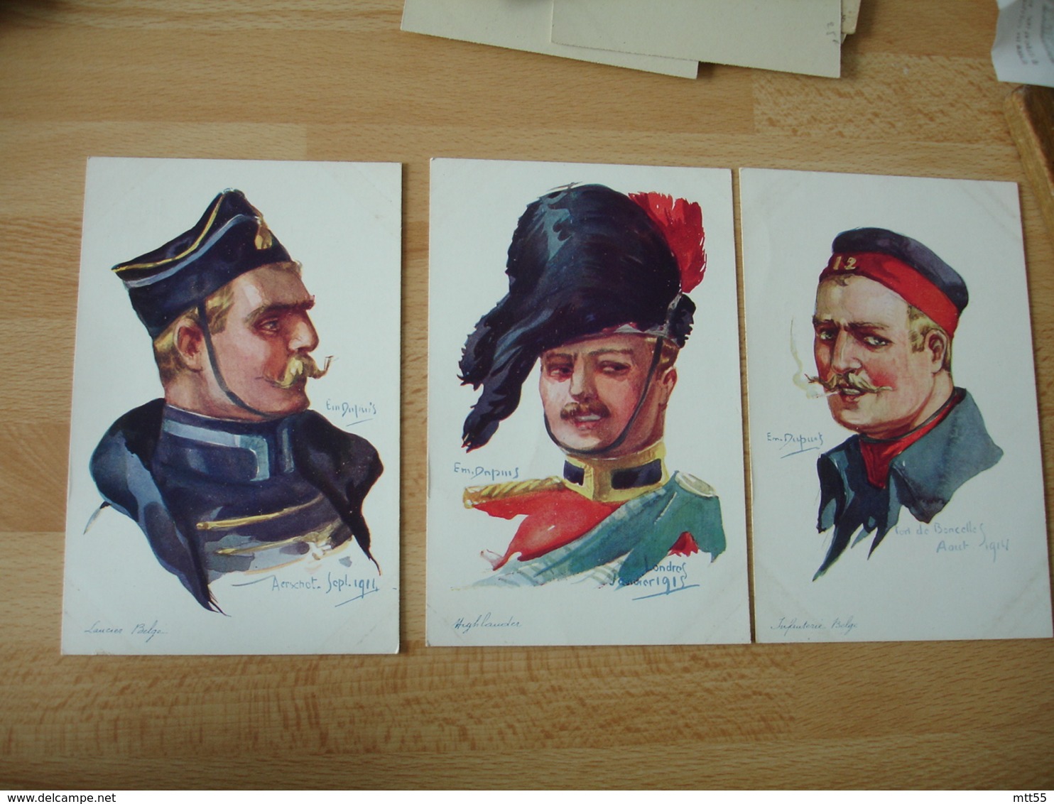 Lot 15 Carte Emile Dupuis Militaria  Guerre 14.18 Portrait  Militaire - Dupuis, Emile