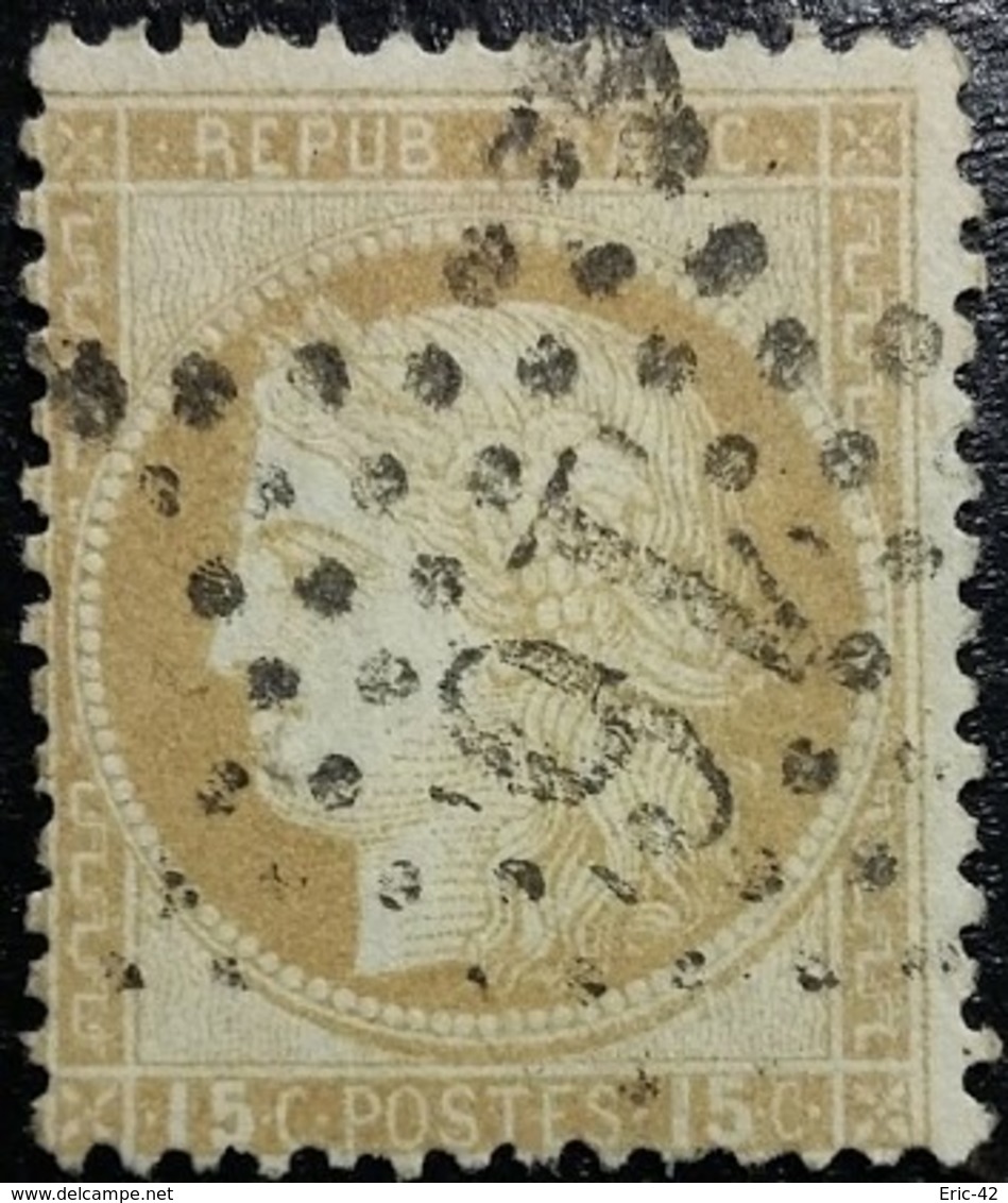 FRANCE Y&T N°55 Cérès 15c Bistre. Oblitéré étoile De Paris N°16 - 1871-1875 Ceres