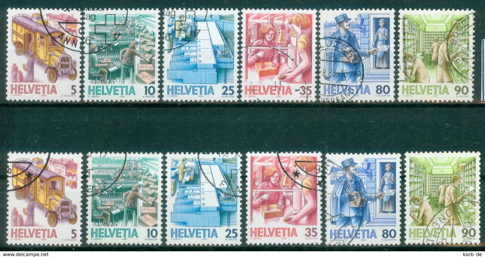 Schweiz 1986 Und 1987   MiNr.   1321 - 1326  Ya Und Yb    O / Used  (s170) - Usati