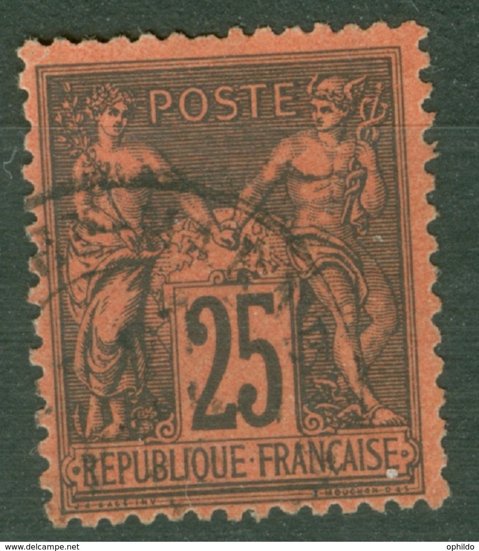 France  91  Ob  TB - 1876-1898 Sage (Tipo II)