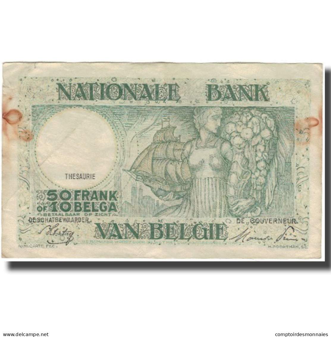 Billet, Belgique, 50 Francs-10 Belgas, 1945-01-03, KM:106, TB - 50 Francs