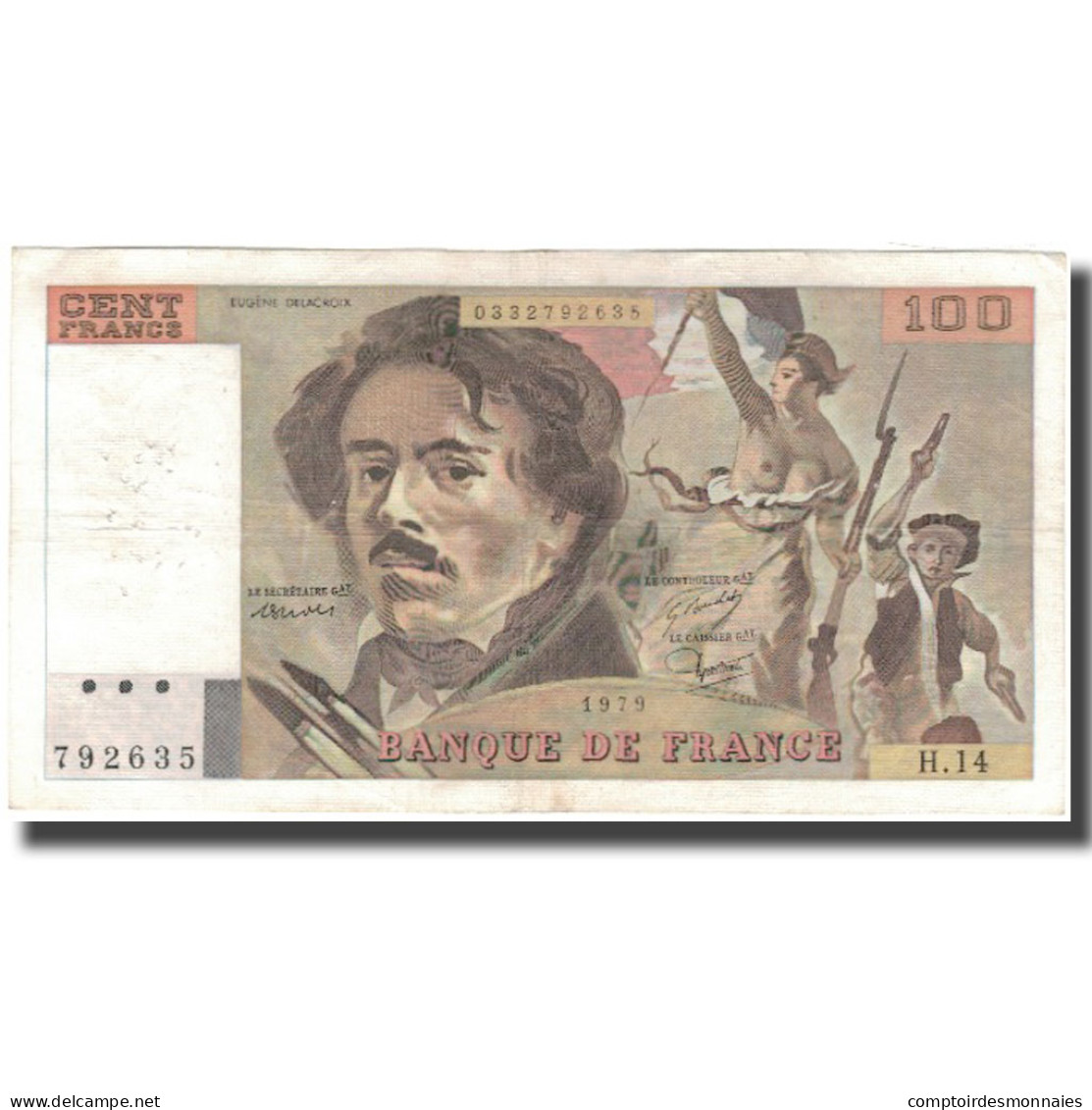 France, 100 Francs, Delacroix, 1979, TTB, Fayette:69.2c, KM:154a - 100 F 1978-1995 ''Delacroix''