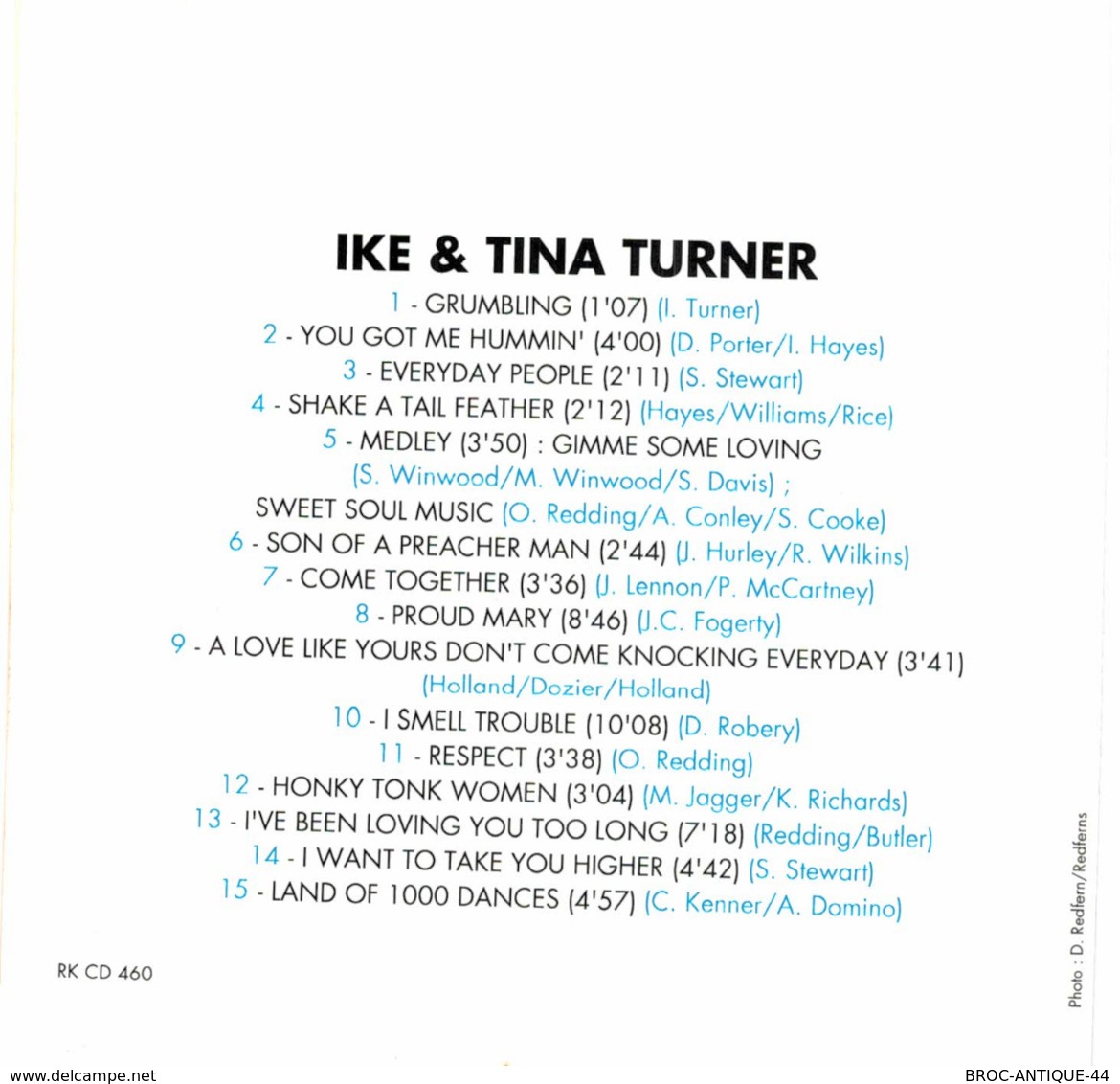 CD N°3274 - IKE & TINA TURNER - LIVE IN PARIS - COMPILATION 15 TITRES - Soul - R&B